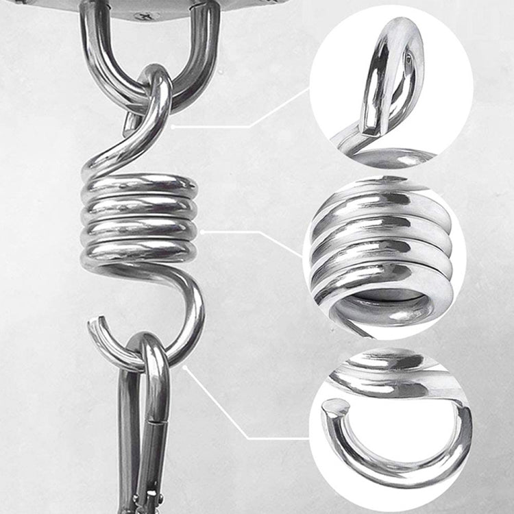 Metal hammock extension spring with two hook ends and tight helical coils