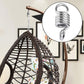 Metal hammock extension spring with two curved hook ends and coiled center