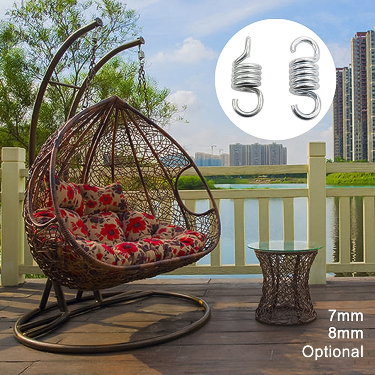Hammock extension spring, 8mm option, with two curved hook ends and coils