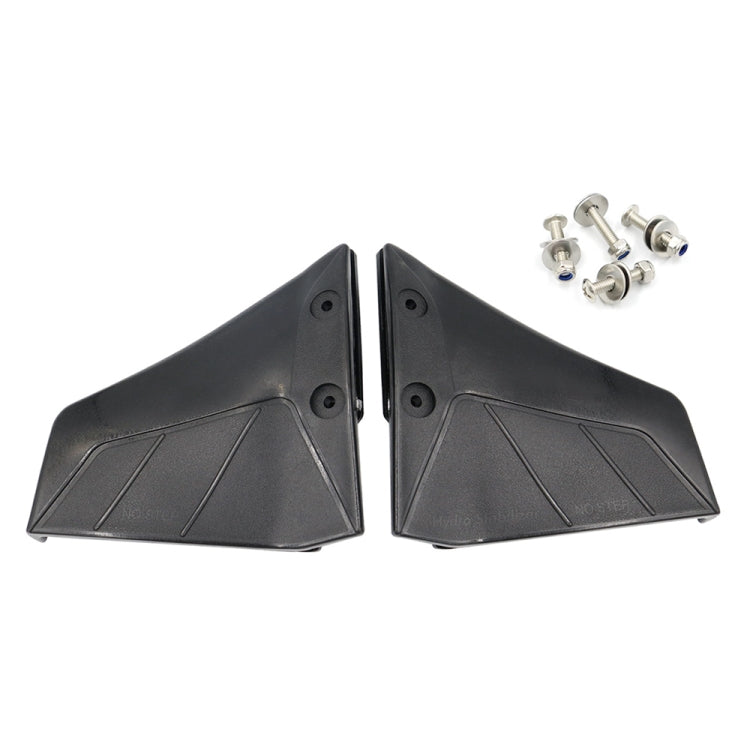Pair of black wave breaker fins for outboard motor stabilizer with bolts