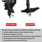 Wave breaker fins shown before and after installation on an outboard motor
