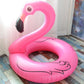 Pink flamingo inflatable pool float with inner lounge ring, 120 cm, with face