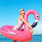 Pink flamingo inflatable pool float lounge ring, 120 cm, with face and curved wings