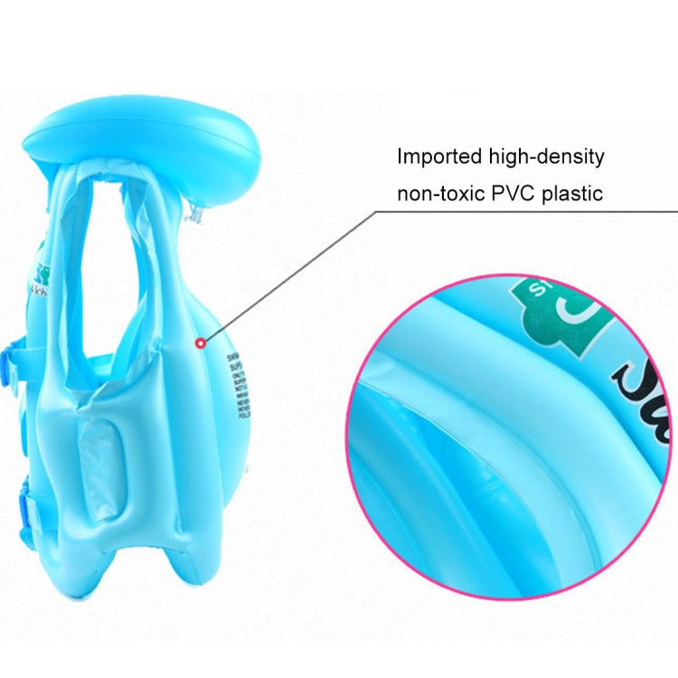 Blue inflatable life jacket swimsuit with high-density non-toxic PVC plastic material