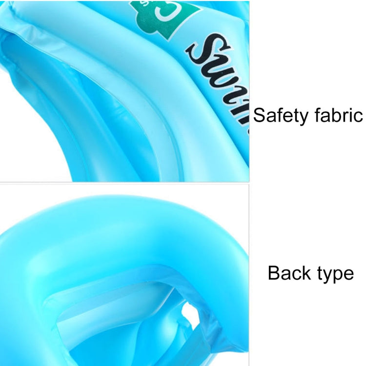 Light blue inflatable life jacket vest with safety fabric material close-up