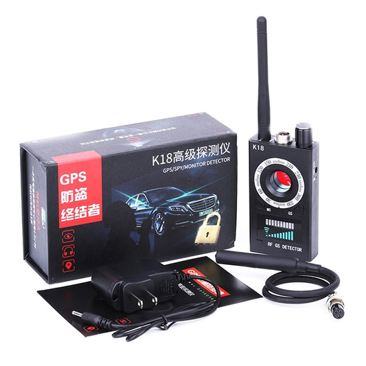 K18 detector kit with retail box, device unit, and connected cable accessories