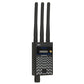 RF wireless signal detector with three black antennas and front speaker grille