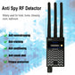 Anti-spy RF detector device with three antennas and front RF indicator panel