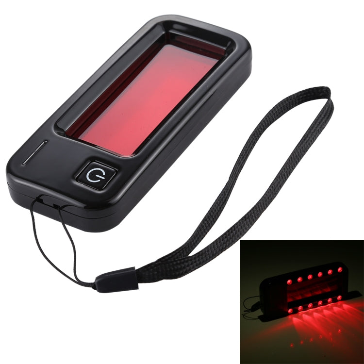 Handheld infrared lens search detector with red screen and black lanyard strap