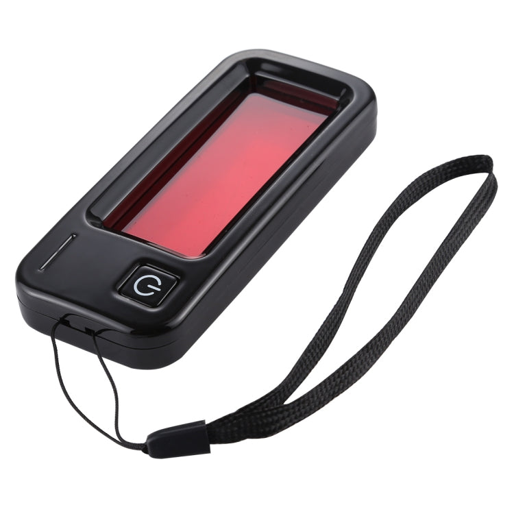 Rectangular infrared lens search detector with red display window and lanyard cord