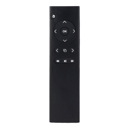 Black infrared multimedia remote control with directional pad and OK button