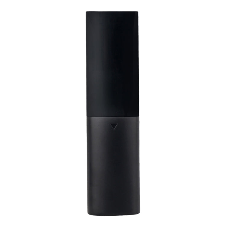 Black infrared remote control, back view with smooth surface and center seam