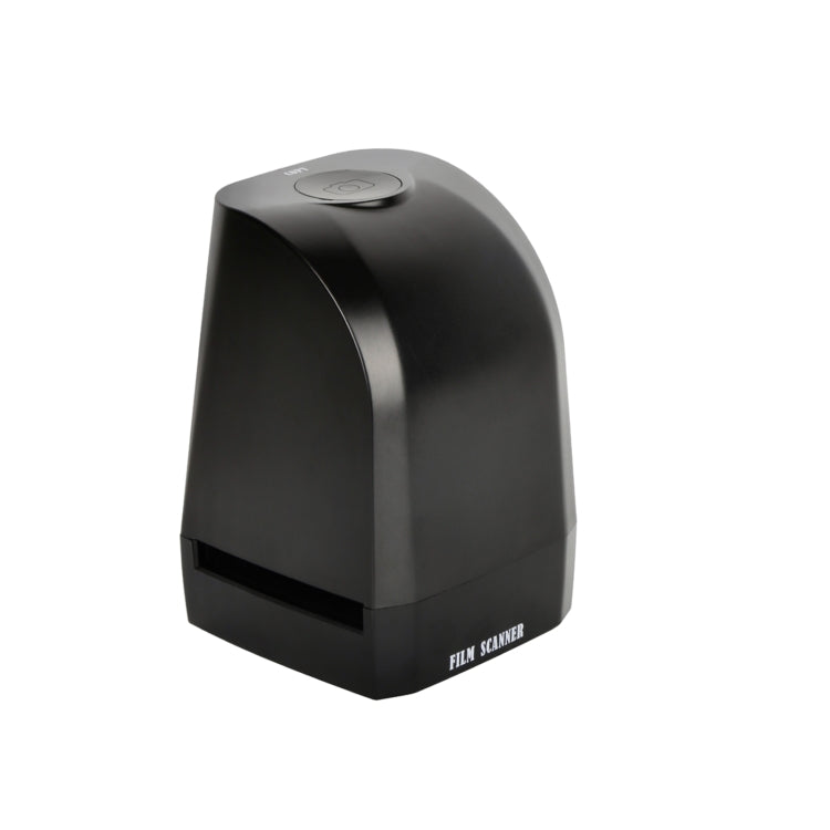 Black film scanner angled view with top control button
