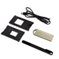 Film scanner accessory kit with USB cable, film holders, and cleaning cloth
