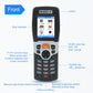 Handheld black barcode scanner with numeric keypad, scan button, and display.