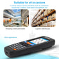Portable handheld 2D barcode scanner with keypad and blue screen
