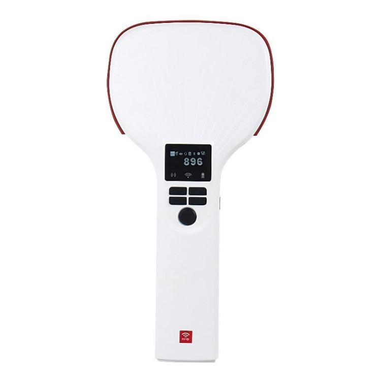 White front view UHF RFID Bluetooth handheld reader with keypad and scan button