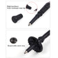 Black trekking cane tip with removable snow tray and textured grip section
