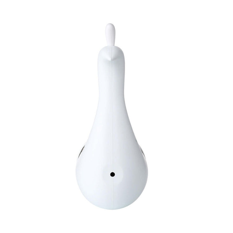 White peacock-shaped LED night light, upright tail and front indicator dot