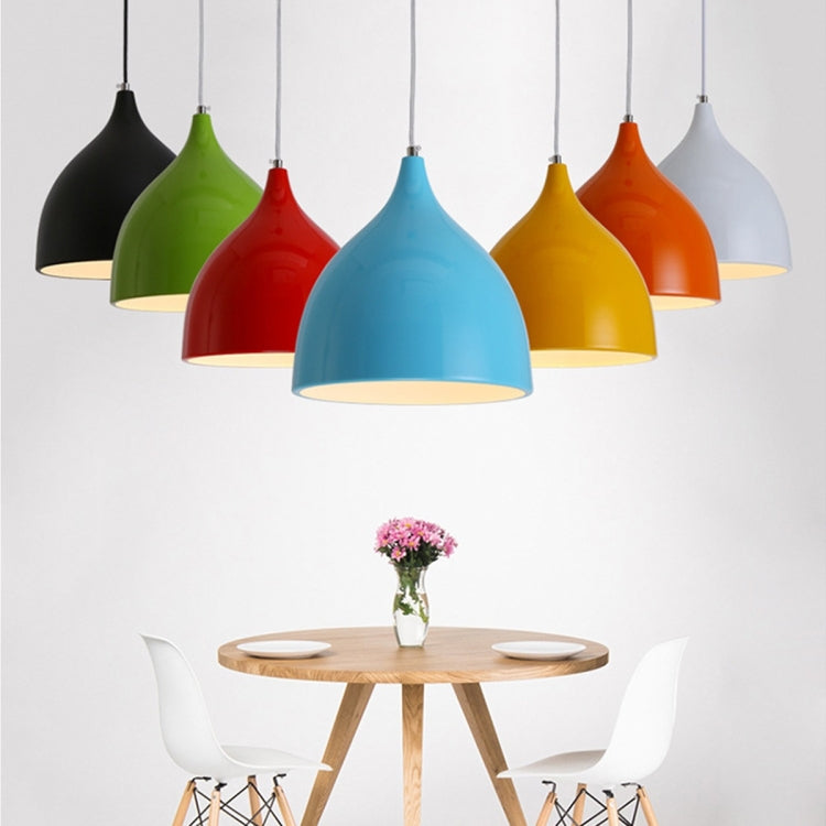 Colorful modern pendant lamp set with bell shades in multiple colors