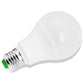 White LED light bulb with E27 screw base, close-up from the side