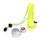 Neon yellow LED flashlight with lanyard, plus circular lens and head components.
