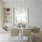 Clear glass ball chandelier with gold stems and multiple globe shades