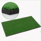 Indoor mini golf practice mat with green turf top and dark base