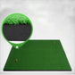 Portable indoor golf practice mat, square green turf with dark edging and base