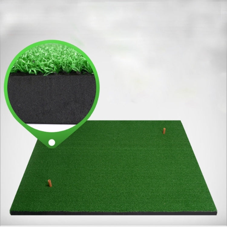 Portable indoor golf practice mat, square green turf with dark edging and base