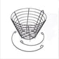 Empty golf ball basket with black wire ribs and round base