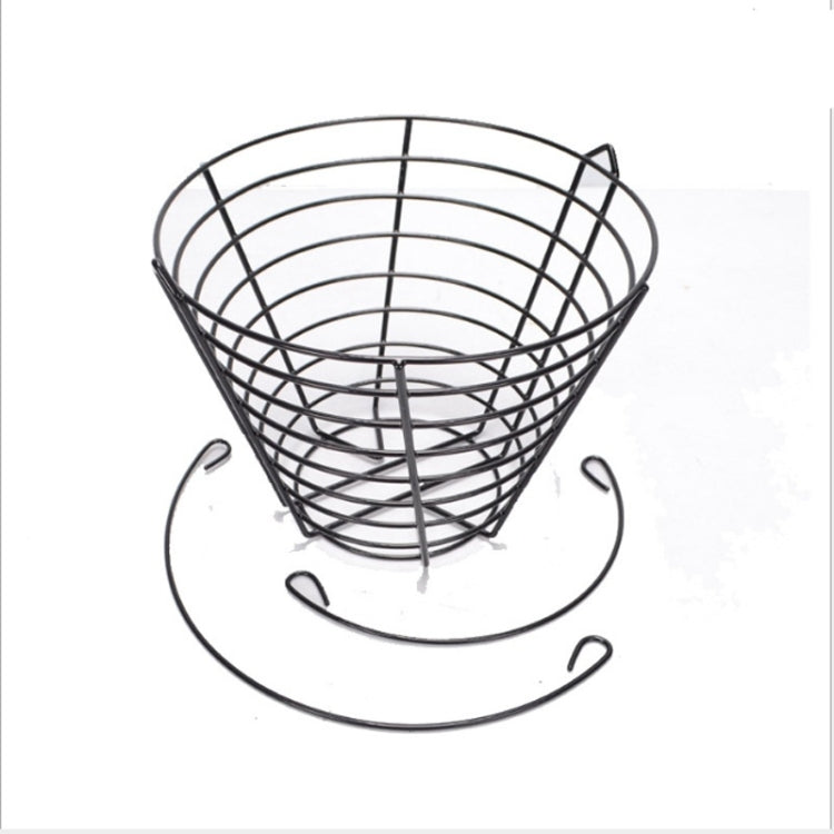 Empty golf ball basket with black wire ribs and round base