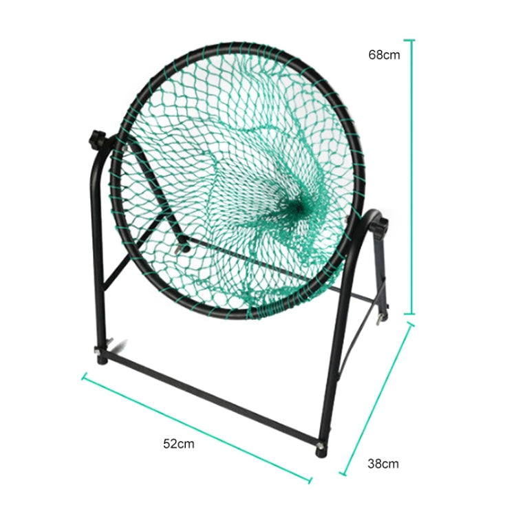Golf practice net stand size: 68cm high, 52cm wide, 38cm deep