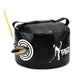 Black golf practice impact trainer bag with carry handles, target graphic and club icon