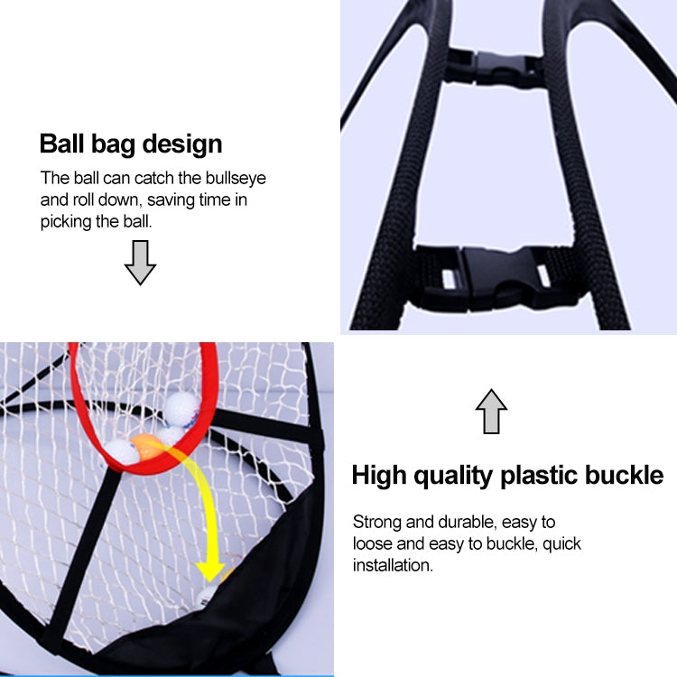 PGM golf practice net ball bag with black straps and plastic buckle