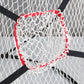 PGM golf practice net close-up of white mesh bullseye with red stitched rim