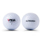 Two white three-piece golf balls with PGM Golf branding and “3 PIECES” text