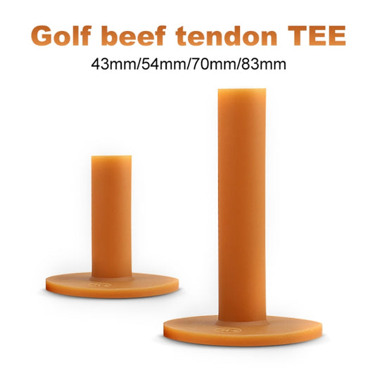 Amber rubber golf tendon tees with wide round bases and tall pegs