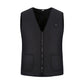 Black heated vest with V-neck, full front zipper, and two side pockets