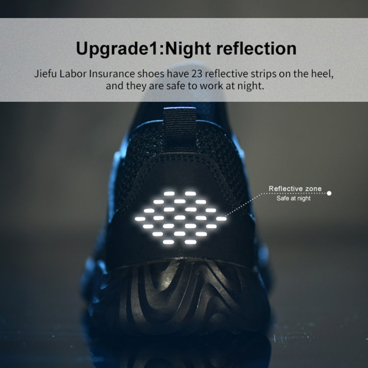 Black work safety shoe heel with reflective strip dots for night visibility