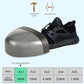 Black work safety shoe with protective toe cap and ventilated mesh upper