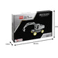 Boxed DIY excavator building block kit with Micro Steel World label and size marks